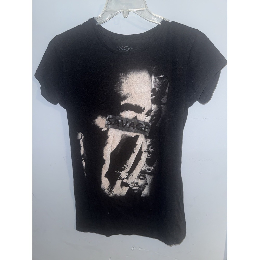 OOZEE Women's X-Large Short Sleeve Black Top‎ Savage